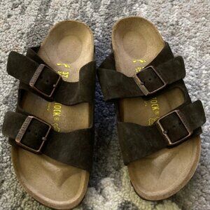 Birkenstock Arizona Suede Leather Sandals Brown EU 37 /  US Women’s 6-6.5